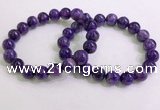 CGB2553 7.5 inches 10mm round charoite gemstone beaded bracelets