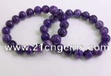 CGB2553 7.5 inches 10mm round charoite gemstone beaded bracelets