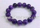 CGB2555 7.5 inches 14mm round charoite gemstone beaded bracelets