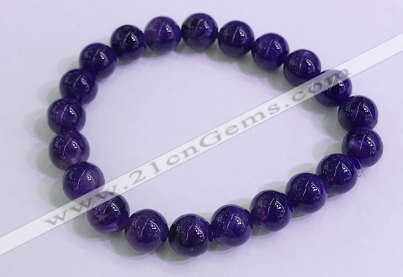 CGB2562 7.5 inches 9mm round charoite gemstone beaded bracelets