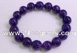 CGB2564 7.5 inches 12mm round charoite gemstone beaded bracelets