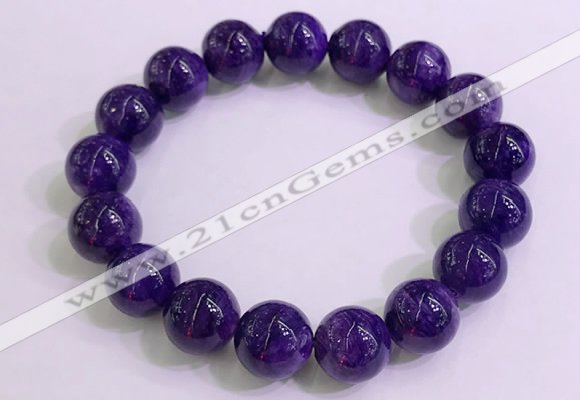 CGB2564 7.5 inches 12mm round charoite gemstone beaded bracelets