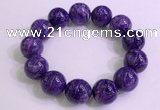 CGB2566 7.5 inches 18mm round charoite gemstone beaded bracelets