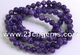 CGB2570 7.5 inches 8mm round charoite gemstone beaded bracelets