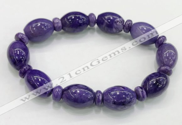 CGB2578 7.5 inches 13*17mm rice charoite gemstone bracelet