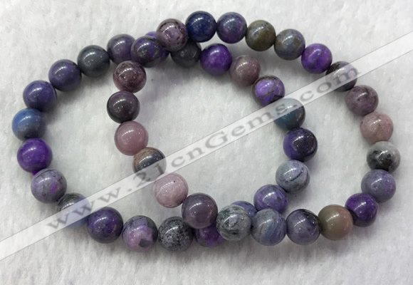 CGB2605 7.5 inches 8mm round natural sugilite beaded bracelets