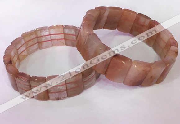 CGB2635 12*18mm faceted rectangle red rutilated quartz bracelets