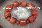 CGB3017 7.5 inches 15*19mm carved tube agate bracelet wholesale