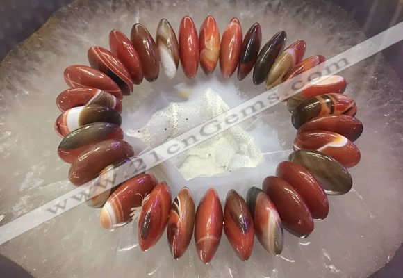 CGB3019 7.5 inches 8*22mm rondelle agate bracelet wholesale