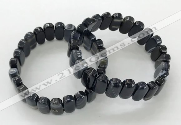 CGB3114 7.5 inches 8*15mm oval agate gemstone bracelets