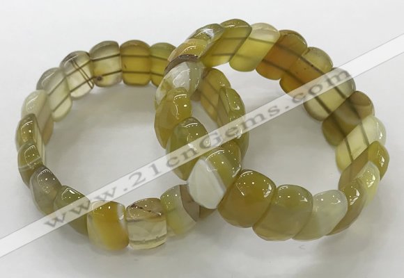 CGB3120 7.5 inches 10*20mm faceted oval agate bracelets