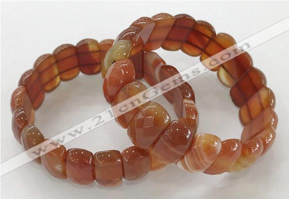 CGB3126 7.5 inches 10*20mm faceted oval agate bracelets