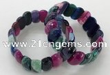 CGB3133 7.5 inches 10*20mm faceted oval agate bracelets