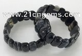 CGB3134 7.5 inches 10*20mm faceted oval agate bracelets