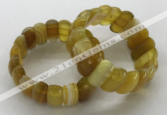 CGB3140 7.5 inches 11*23mm faceted oval agate bracelets