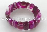 CGB3142 7.5 inches 11*23mm faceted oval agate bracelets