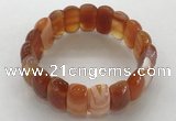 CGB3144 7.5 inches 11*23mm faceted oval agate bracelets