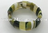 CGB3155 7.5 inches 11*23mm faceted rectangle agate bracelets