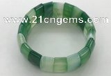 CGB3159 7.5 inches 11*23mm faceted rectangle agate bracelets