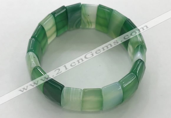 CGB3159 7.5 inches 11*23mm faceted rectangle agate bracelets