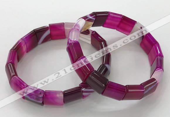 CGB3167 7.5 inches 12*15mm rectangle agate bracelets wholesale