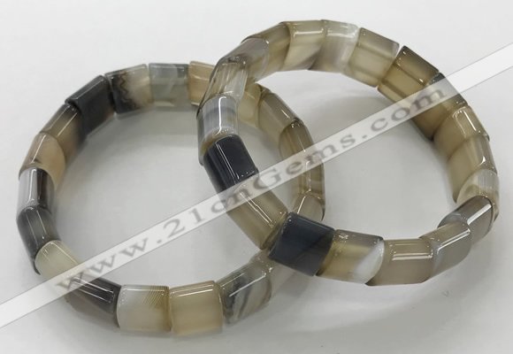 CGB3175 7.5 inches 12*15mm rectangle agate bracelets wholesale