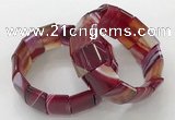 CGB3188 7.5 inches 15*25mm rectangle agate bracelets wholesale