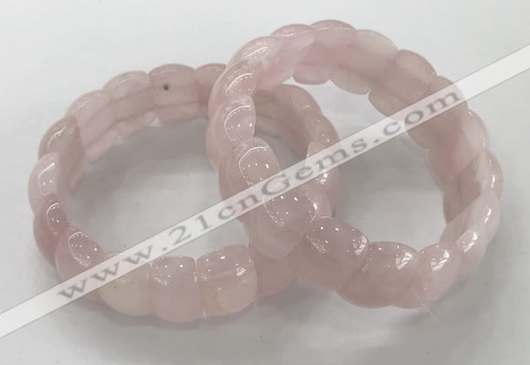 CGB3221 7.5 inches 12*20mm oval rose quartz bracelets