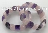 CGB3225 7.5 inches 12*20mm oval mixed quartz bracelets