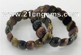 CGB3235 7.5 inches 12*20mm oval mixed tiger eye bracelets