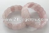 CGB3240 7.5 inches 12*25mm oval rose quartz bracelets