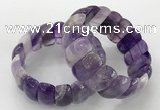 CGB3241 7.5 inches 12*25mm oval amethyst gemstone bracelets