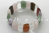 CGB3244 7.5 inches 12*25mm oval mixed quartz bracelets
