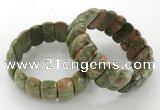 CGB3250 7.5 inches 12*25mm oval unakite gemstone bracelets