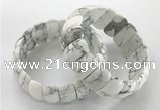 CGB3258 7.5 inches 12*25mm oval white howlite bracelets