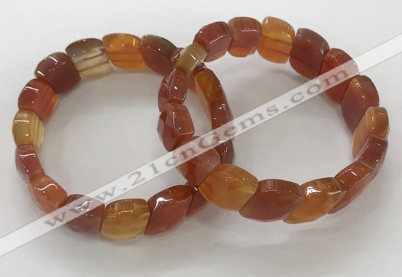 CGB3268 7.5 inches 10*15mm faceted marquise red agate bracelets