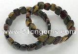 CGB3272 7.5 inches 10*15mm faceted marquise mixed tiger eye bracelets