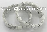 CGB3275 7.5 inches 10*15mm faceted oval white howlite bracelets