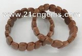 CGB3277 7.5 inches 10*15mm faceted marquise goldstone bracelets