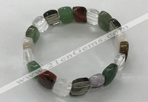 CGB3280 7.5 inches 10*15mm faceted oval mixed gemstone bracelets