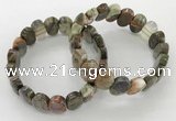 CGB3284 7.5 inches 10*15mm faceted oval rainforest agate bracelets