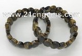 CGB3285 7.5 inches 10*15mm faceted oval yellow tiger eye bracelets