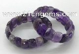 CGB3292 7.5 inches 10*20mm faceted oval amethyst bracelets