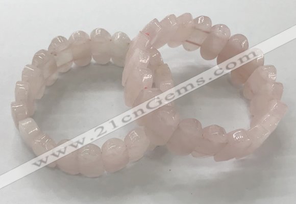 CGB3310 7.5 inches 10*20mm faceted oval rose quartz bracelets