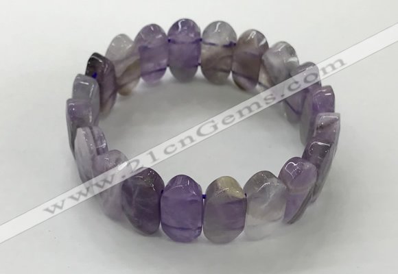 CGB3311 7.5 inches 10*20mm faceted oval amethyst bracelets