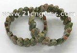 CGB3317 7.5 inches 10*20mm faceted oval unakite bracelets