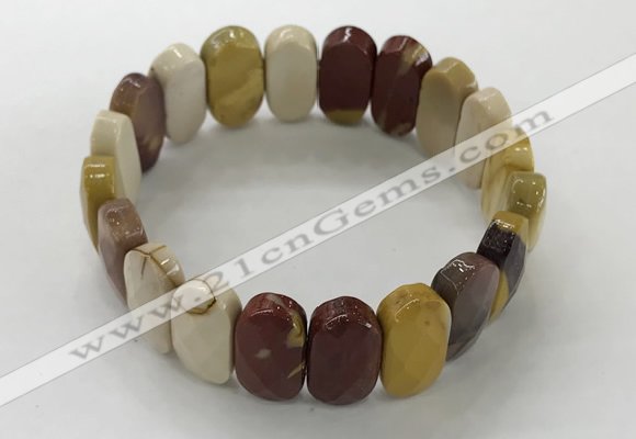 CGB3319 7.5 inches 10*20mm faceted oval mookaite bracelets