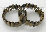 CGB3320 7.5 inches 10*20mm faceted oval yellow tiger eye bracelets