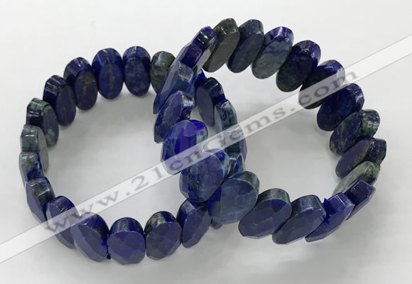 CGB3322 7.5 inches 10*20mm faceted oval lapis lazuli bracelets