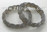 CGB3333 7.5 inches 10*15mm rectangle grey agate bracelets